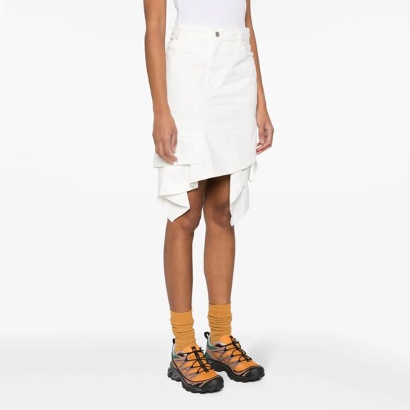 Sacai Asymetrical Denim Mini Skirt in White, size "1" (Fits like a US size 2 or - Picture 4 of 7